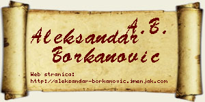 Aleksandar Borkanović vizit kartica